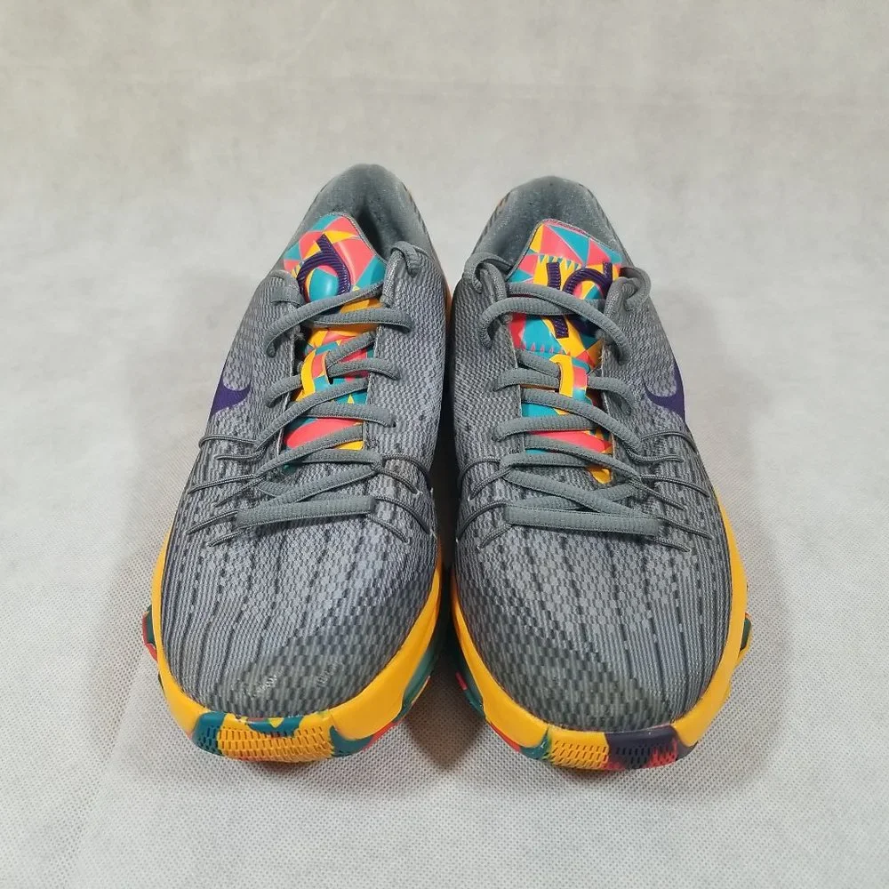 NIKE KD 8 Boys Size 7 Shoes Prince George Basketball‎ Sneaker Gray Multi